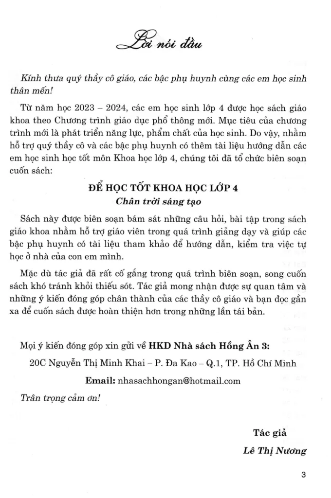 ĐỂ HỌC TỐT KHOA HỌC LỚP 4 (Bám sát SGK Chân trời sáng tạo)